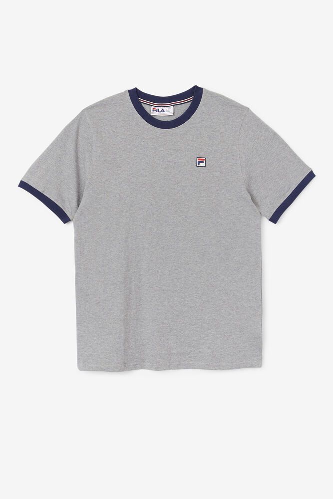 Fila Marconi Ringer Grey T-Shirt Mens - NZ 47369-XRKH